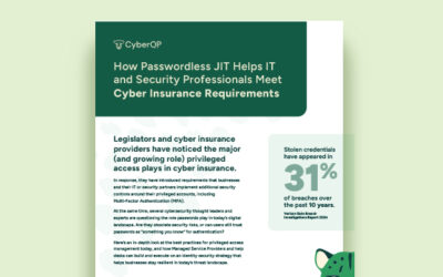 How Passwordless JIT Helps IT and Security Professionals Meet Cyber Insurance Requirements